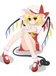  blue_pony bluepony flandre_scarlet hat red_hair sitting solo touhou 
