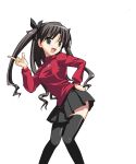  dance dancing fate/stay_night fate_(series) ga_rune_pose galaxy_angel galaxy_angel_rune kanzaki_karuna parody skirt style_parody thigh-highs thighhighs tohsaka_rin toosaka_rin transparent_background twintails zettai_ryouiki 