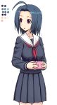  color_guide idolmaster miura_azusa obento obentou oekaki school_uniform serafuku skirt solo takayaki young 