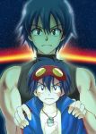  amulet core_drill drill dual_persona glow glowing jewelry necklace simon space star stars tengen_toppa_gurren_lagann time_paradox young 