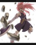  axe elbow_gloves fingerless_gloves gloves knife lowres pink_hair presea_combatir solo tales_of_(series) tales_of_symphonia twintails warrior weapon 