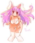  bent_over bikini breasts bunny_ears cleavage long_hair momiji_mao purple_hair rabbit_ears red_eyes reisen_udongein_inaba swimsuit thigh-highs thighhighs touhou wide_hips 