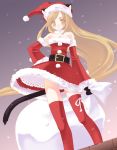 cat_ears christmas koshikawa_guu original santa santa_costume tail thigh-highs thighhighs zettai_ryouiki 