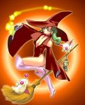  boots breasts broom cleavage earrings final_fantasy final_fantasy_vi green_hair hat high_heels jewelry lamp long_hair moogle ring rings shoes terra_branford thigh_boots thighhighs tina_branford witch_hat 