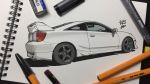  absurdres car eraser ground_vehicle highres motor_vehicle no_humans original pen pencil photo solo spoiler_(automobile) toyota toyota_celica traditional_media vehicle_focus yuh_7929 