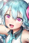  1girl bangs blue_hair close-up commentary crying crying_with_eyes_open eyebrows_visible_through_hair hair_between_eyes hatsune_miku highres kirisaki_(miku-azu-2525) necktie open_mouth pink_eyes solo tears twintails vocaloid 