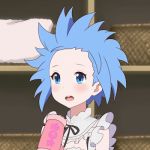  1girl animated animated_gif artist_name basket black_ribbon blue_eyes blue_hair blush chinese_commentary commentary_request floating_hair frills hair_dryer holding_hair_dryer indoors k-on! looping_animation lowres maid open_mouth parody re:zero_kara_hajimeru_isekai_seikatsu rem_(re:zero) ribbon short_hair solo towel water watermark xiao_dang_zhu 