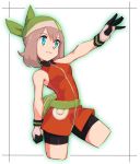  1girl bandana bike_shorts blue_eyes breasts brown_hair closed_mouth gloves haruka_(pokemon) medium_hair nyonn24 pokemon pokemon_(game) pokemon_rse solo 