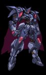  black_background cape clenched_hands highres joints looking_ahead mecha no_humans original red_eyes robot_joints solo standing superphotrone 