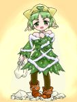  1girl artist_request christmas christmas_tree christmas_tree_(cosplay) cosplay elf female green_eyes green_hair lowres oekaki pantyhose pointy_ears short_hair solo source_request tree trees 