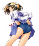  buruma mami_akira school_uniform serafuku skirt skirt_lift solo suzumiya_haruhi suzumiya_haruhi_no_yuuutsu 