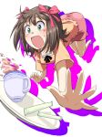  amami_haruka cup idolmaster open_mouth rison teacup tripping 