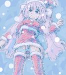  christmas lowres oekaki santa_costume snow thighhighs 