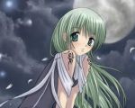  green_eyes green_hair lasaro long_hair lowres moon tattoo 