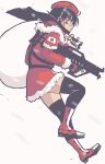  chritsmas gun japan lowres oekaki santa_costume thigh-highs thighhighs weapon 