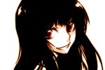  black_hair face grin houraisan_kaguya long_hair portrait red_eyes smile solo tima touhou 