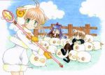  card_captor_sakura daidouji_tomoyo hoshi_no_tsue kinomoto_sakura li_syaoran li_xiaolang lowres magical_girl sheep sheep_girl sheepgirl 