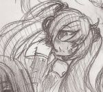  hatsune_miku lowres monochrome pencil_sketch scan sketch traditional_media twintails vocaloid 