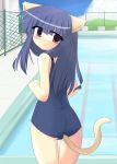  cat_ears furude_rika higurashi_no_naku_koro_ni kugui_kiyunemu one-piece_swimsuit school_swimsuit swimsuit tail 