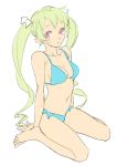  lowres nishieda original simple_background swimsuit twintails 