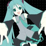  detached_sleeves hatsune_miku long_hair open_mouth sato-pon solo thighhighs twintails very_long_hair vocaloid 