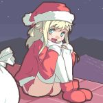  christmas hat lowres oekaki ryuuseiken_hogan santa_costume thighhighs 