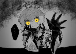  ... 1boy braid bright_pupils closed_mouth commentary_request guan_hat head_tilt highres limbus_company long_hair looking_at_viewer mian_guan mochigome_138 multiple_braids project_moon reaching reaching_towards_viewer rope_bracelet smile solo speech_bubble spot_color very_long_hair white_pupils xue_pan_(project_moon) yellow_eyes 