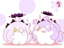  ._. ^^^ ahoge blue_archive blush colored_shadow commentary_request crossover ditto grey_hair halo hina_(blue_archive) horns kurukurumagical long_hair notice_lines o_o open_mouth parted_bangs pokemon pokemon_(creature) pokemon_pokopia shadow single_hair_intake smile standing surprised transformed_ditto translation_request v-shaped_eyebrows very_long_hair white_background 