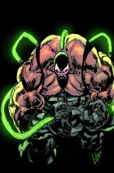 1boy absolute_batman absolute_dc absurdres bane batman_(series) dc_comics gas highres lucas_meyer male_focus mask muscular muscular_arms muscular_male solo steroids tube 
