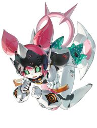  aria_(zenless_zone_zero) armband bow frilled_armband frills full_body green_bow green_eyes highres joints official_art open_mouth polka_dot polka_dot_bow robot_girl robot_joints solo transparent_background twintails zenless_zone_zero 