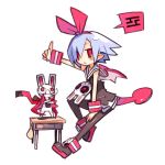  blue_hair bunny cosplay disgaea disgaea_3 hair_ribbon harada_takehito makai_senki_disgaea_3 mao_(cosplay) mao_(disgaea) nippon_ichi original pantyhose parody pleinair pointy_ears rabbit raspberyl raspberyl_(cosplay) red_eyes ribbon short_hair stuffed_animal stuffed_toy tail usagi-san 