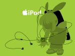  digital_media_player earbuds green hoihoi hoihoi-san ichigeki_sacchuu!!_hoihoi-san ipod ipod_ad minigirl silhouette 