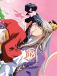  bows flower hair_rings hand_holding hanfu hat holding_hands kiss kou_shuurei long_hair saiunkoku_monogatari shi_ryuuki 