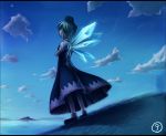 cirno cloud clouds lain sky solo touhou wings ⑨ 
