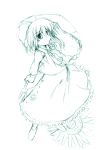  aqua ascot flower kazami_yuuka monochrome sketch skirt skirt_set smile sunflower touhou umbrella vest 