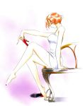  dress highres kakinouchi_narumi legs orange_hair short_hair yakushiji_ryouko yakushiji_ryouko_no_kaiki_jikenbo 