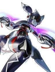  blindfold_mask character_request dual_wielding highres holding holding_weapon joints mask no_humans official_art robot robot_joints science_fiction solo transparent_background twintails weapon zenless_zone_zero 