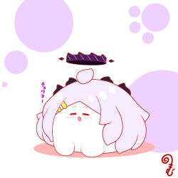  :d ahoge blue_archive blush chibi closed_eyes colored_shadow commentary_request facing_viewer full_body grey_hair hair_ornament hairclip halo highres hina_(blue_archive) horns kurukurumagical long_hair meme parted_bangs shadow smile solo speakiposting_(meme) translation_request very_long_hair white_background 