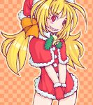  blonde_hair christmas grin hat lowres oekaki smile 