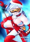  christmas cleavage goggles noise_(pixiv22604) noise_(tsuzuki) original santa santa_costume solo thigh-highs thighhighs 