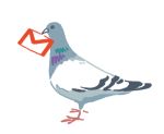  animal_focus beak_hold bird envelope from_side gmail hirasawa_minami letter lowres no_humans no_lineart original pigeon simple_background solo white_background 