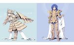 2boys androgynous armor long_hair male mizuhara_aki saint_seiya sea_dragon_kanon siren_sorrento 
