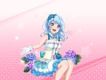  bang_dream! blue_hair blush dress long_hair matsubara_kanon smile violet_eyes 