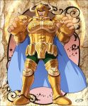  1boy armor golden_armor highres male mizuhara_aki posing saint_seiya solo taurus_aldebaran 