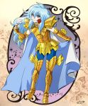  1boy armor golden_armor highres male mizuhara_aki pisces_aphrodite posing saint_seiya solo 