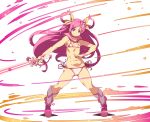  1girl ankle_boots bikini boots bow closed_mouth cure_dream fighting_stance flat_chest floating_hair full_body hair_bow highres holding holding_wand legs_apart long_hair looking_at_viewer navel pink_footwear pink_hair precure smile socks solo standing swimsuit tasaka_shinnosuke very_long_hair violet_eyes wand white_bikini white_legwear wristband yellow_bow yes!_precure_5 yes!_precure_5_gogo! yumehara_nozomi 