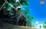  blur chain-link_fence concept_art dutch_angle fence forest naruto naruto_(tise_of_the_ninja) scenery scenic_route 
