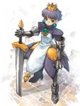  armor armored_dress bad_id crown gradriel hat hirokiku princess_crown sword weapon white_background 