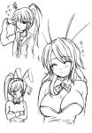  breast_envy breasts bunny_ears bunnysuit cleavage genderswap koizumi_itsuki koizumi_itsuki_(female) kyon kyonko rabbit_ears suzumiya_haruhi_no_yuuutsu 