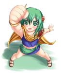  d_kurouri female final_fantasy final_fantasy_iv green_eyes green_hair rydia sandals short_hair solo young 